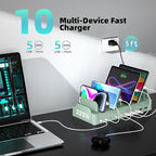 Charging Station for Multiple Devices, Zobirez 10-Port USB C Fast Charger - Image 3