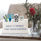 URLLUAE What's the Best That Could Happen Inspirational Wooden Pen Pencil Holder - Image 5