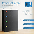 PEUKC 4 Drawer File Cabinet, Lateral Filing Cabinets - Image 2