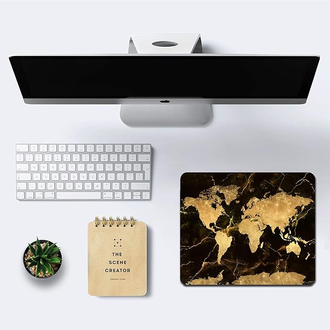 IMAYONDIA Square Mouse Pad, World Map Mouse Pad, Non-Slip Rubber Mouse Pad - Image 6