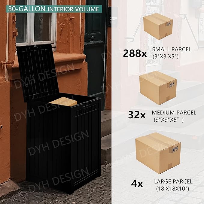 Yardgrace 55 Gallon Outdoor Storage Box, Waterproof Resin Deck Box - Image 6
