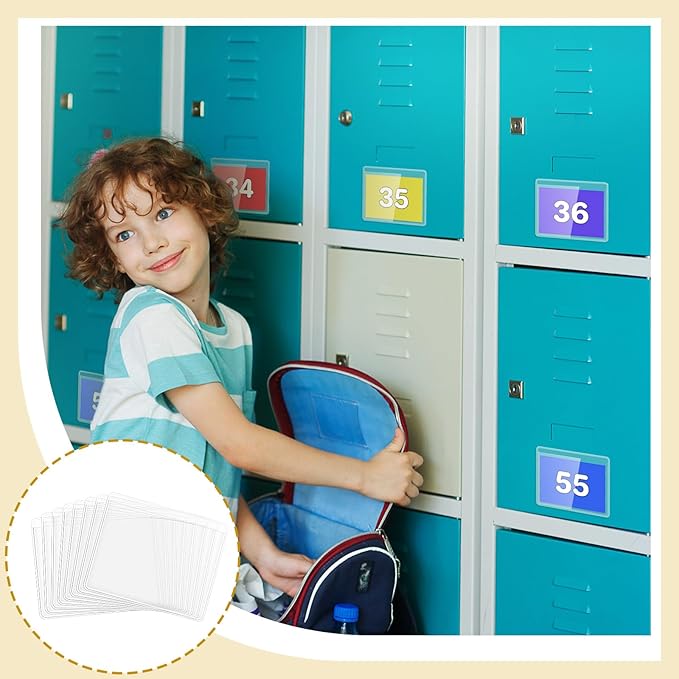Jeyiour 200 Pcs Label Holders Adhesive Nameplate Pockets Storage Bin Labels - Image 4