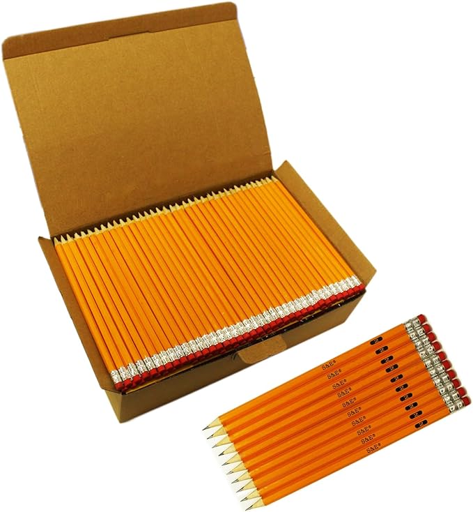 S & E TEACHER'S EDITION Woodcased #2 Pencils, Pre-sharpened, HB Lead Bulk Box by SETEACHERSEDITION