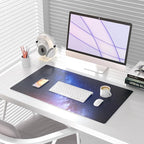 QIYI Large Desk Pad, Milky Way Mouse Pad Desktop Decor, Waterproof PU Leather - Image 2