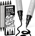 ARTISTRO 5 Black Acrylic Paint Markers by ARTISTRO
