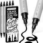 ARTISTRO 5 Black Acrylic Paint Markers by ARTISTRO