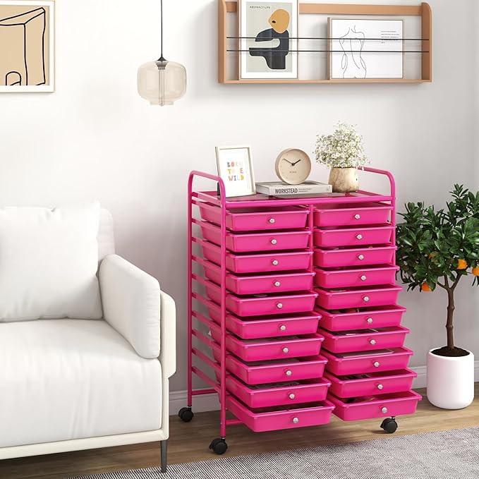 Happygrill 20-Drawer Organizer Cart Tools, Mobile Utility Storage Cart by HAPPYGRILL