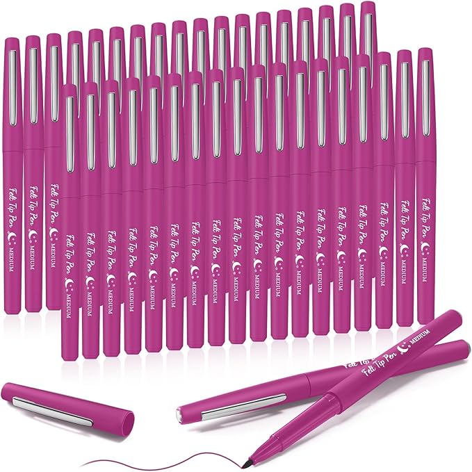 Fuyoooo 36 Pcs Felt Tip Pens 0.7mm Medium Point Colored Felt Tip Pens by Fuyoooo