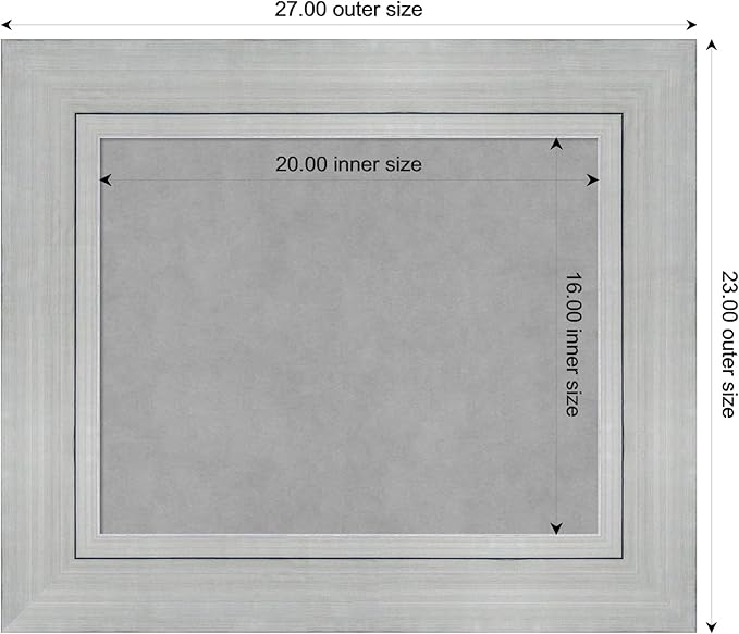 Amanti Art Silver Framed Magnetic Board 23x27 Small Vision Board - Image 3