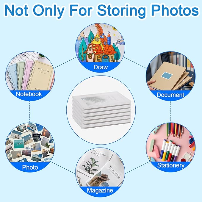 6 Pcs Photo Storage Box, 8x10 Inches Clear Scrapbook Paper and Photo Organizer - Image 3