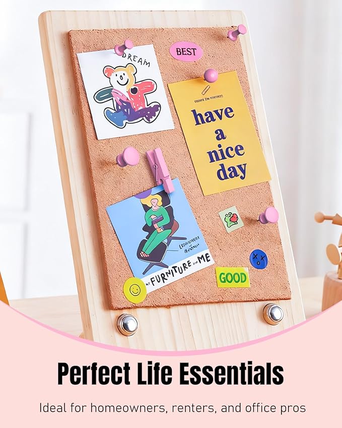 Uniclife 200 Pcs Thumb Tacks for Wall, Decorative Push Pins, Cute Thumbtacks - Image 5