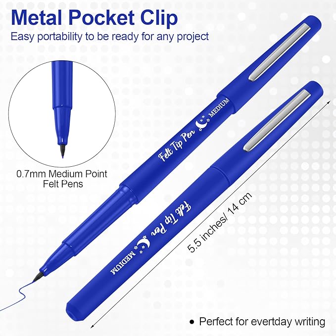 Fuyoooo 36 Pcs Felt Tip Pens 0.7mm Medium Point Colored Felt Tip Pens - Image 2