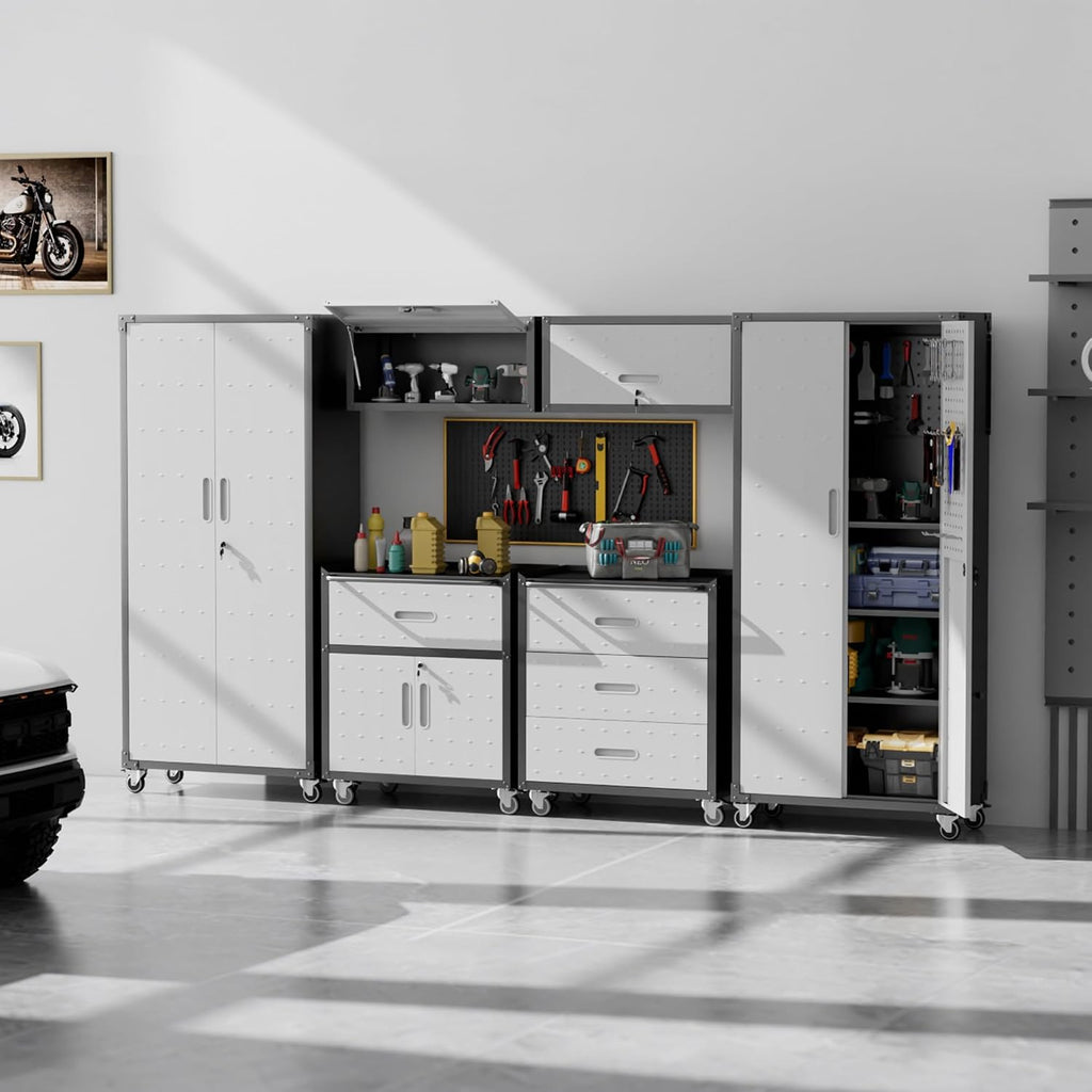 6-piece garage storage cabinets system heavy duty workshop, main product view