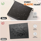 Shutex Extra Capacity Plastic Hanging File Folders, 12 Pack Reinforced Hang - Image 2