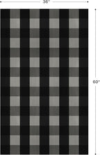 GENIMO Checkered Rug 3x5 Ft Black and White Outdoor Rug Buffalo Plaid Rugs Mat - Image 2