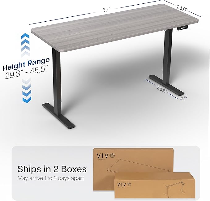 VIVO Electric 60 x 24 in Standing Desk, Memory Height Adjustment, 1B Series - Image 3
