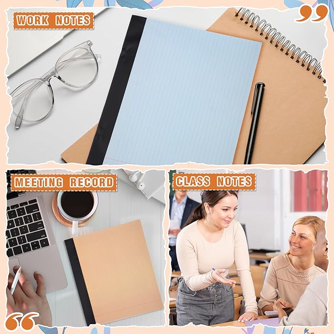 Lincia 12 Pcs 11" x 9.5" Legal Pads College Ruled Notepad Landscape Notebook - Image 6