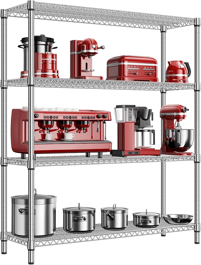 M MZG 1760 LBs 4 Tier Storage Rack Metal Wire Shelving Unit, Storage Standing by MEIGAOPLASTICANDMETALHKCOLIMITED