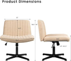 PUKAMI Criss Cross Chair, Armless Cross Legged Office Desk Chair No Wheels - Image 2