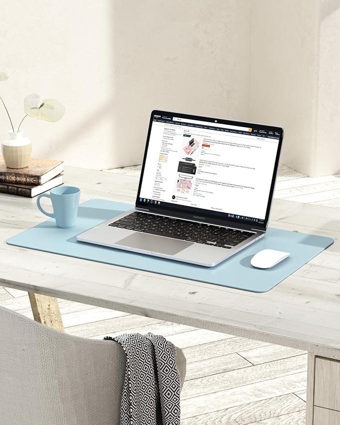 YSAGi Non-Slip Leather Desk Pad, Waterproof Laptop Computer Desk Keyboard Mat - Image 6
