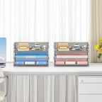 Subekyu 2-Pack 3-Tier Silver Metal Mesh Desk Paper Letter Tray & File Sorter - Image 6