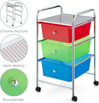 Giantex Rolling Cart with Drawers, Craft Organizer with Wheels, 3 Drawer - Image 5