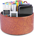 Hennaja Remote Control Holder, 360°Spinning PU Leather Desk TV Remote Caddy by Hennaja