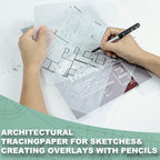 Tracing Paper for Drawing, 9 X 12'' Tracing Paper Pad, 75 Sheets Transparent - Image 6