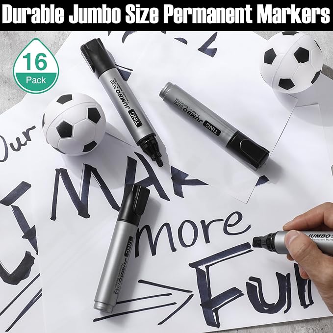 Fuutreo 16 Pcs Jumbo Size Permanent Markers Bulk Large Chisel Tip Permanent - Image 7