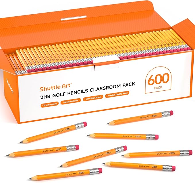 Shuttle Art 600 Pack Golf Pencils by ShuttleArt