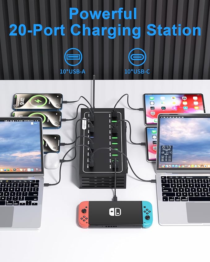 690W USB Charging Station, 20 Port Fast Charging Station - Image 2