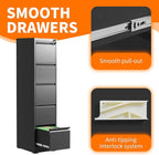 OPTYMIRA 5 Drawer Metal File Cabinet Heavy Duty Locking File Cabinets Home - Image 5