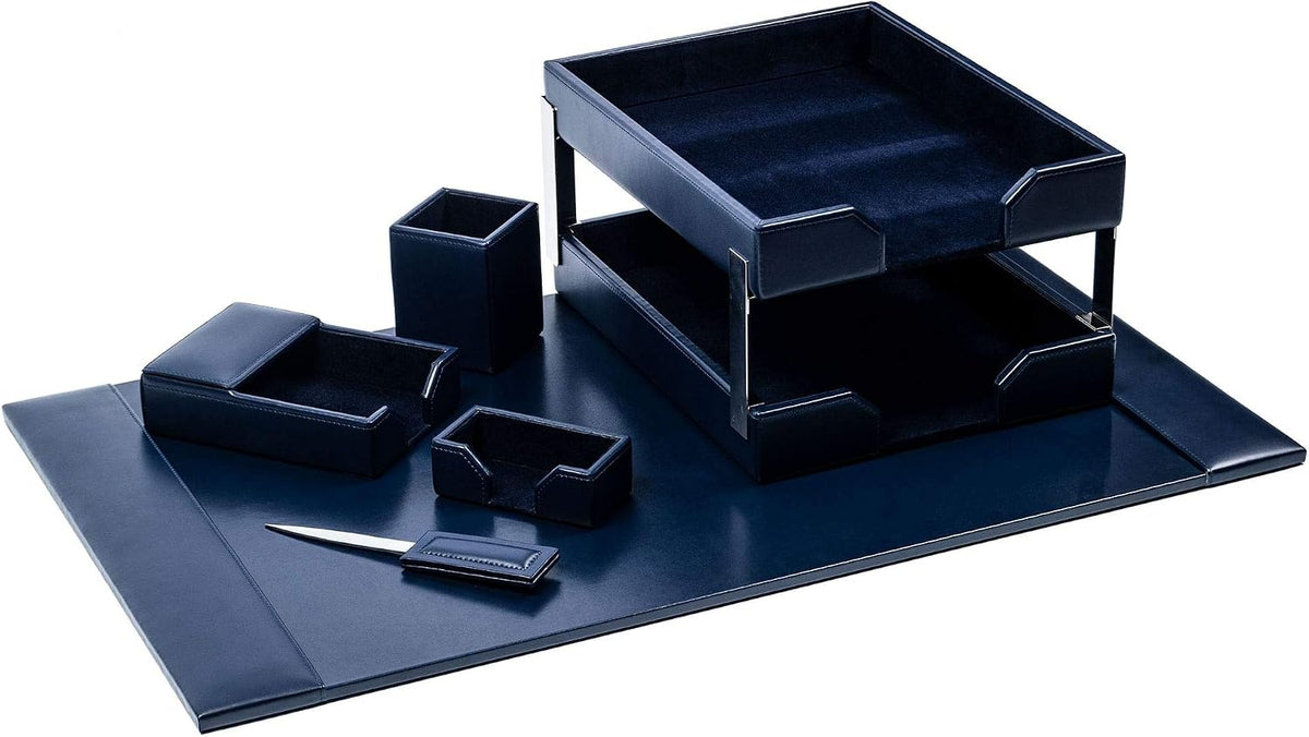 DACASSO Bonded Leather Desk Set - Luxury Leather Desk Pad & Desk Organiza...