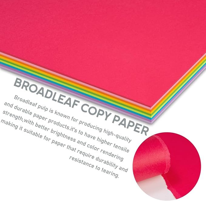 Colored Copy&Print Paper 8.5X11 Inches, 180 Sheets 9 Colors Rainbow A4 Printer - Image 5