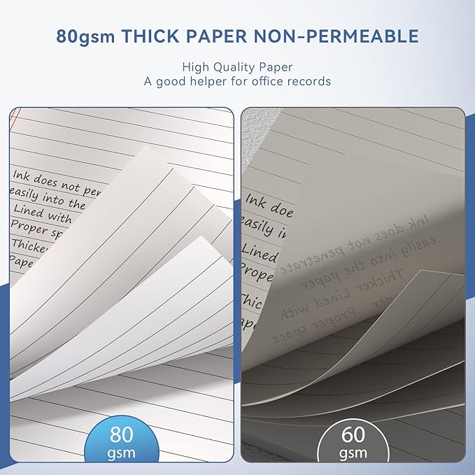 Nichela 5" x 8" Note Pads 4 Pack of Legal Pads 21lb Notepad College Ruled Legal - Image 4