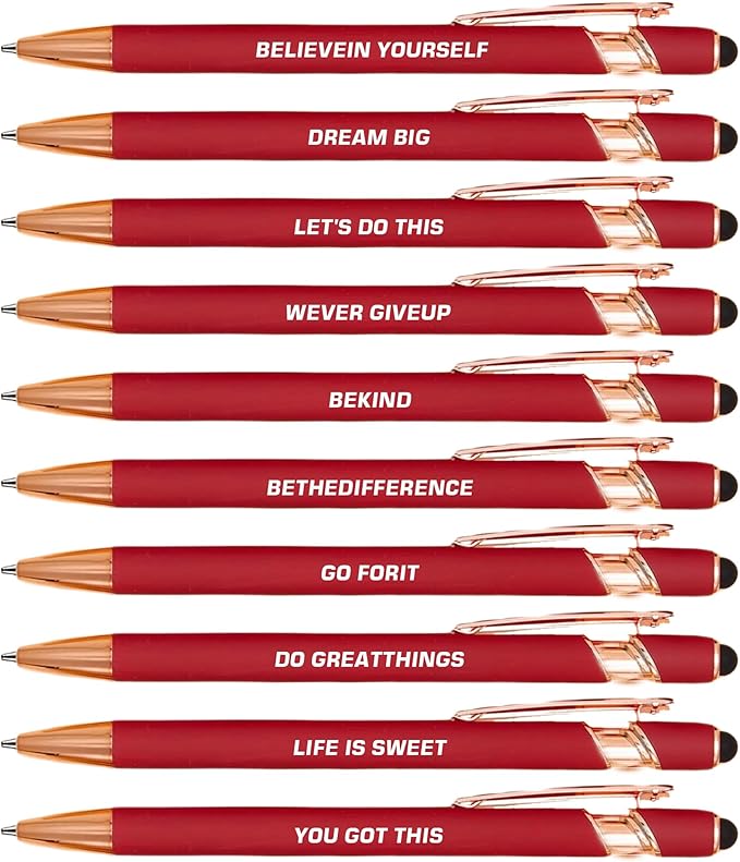 10pcs Motivational Pens Set Retractable Pens by Unknown