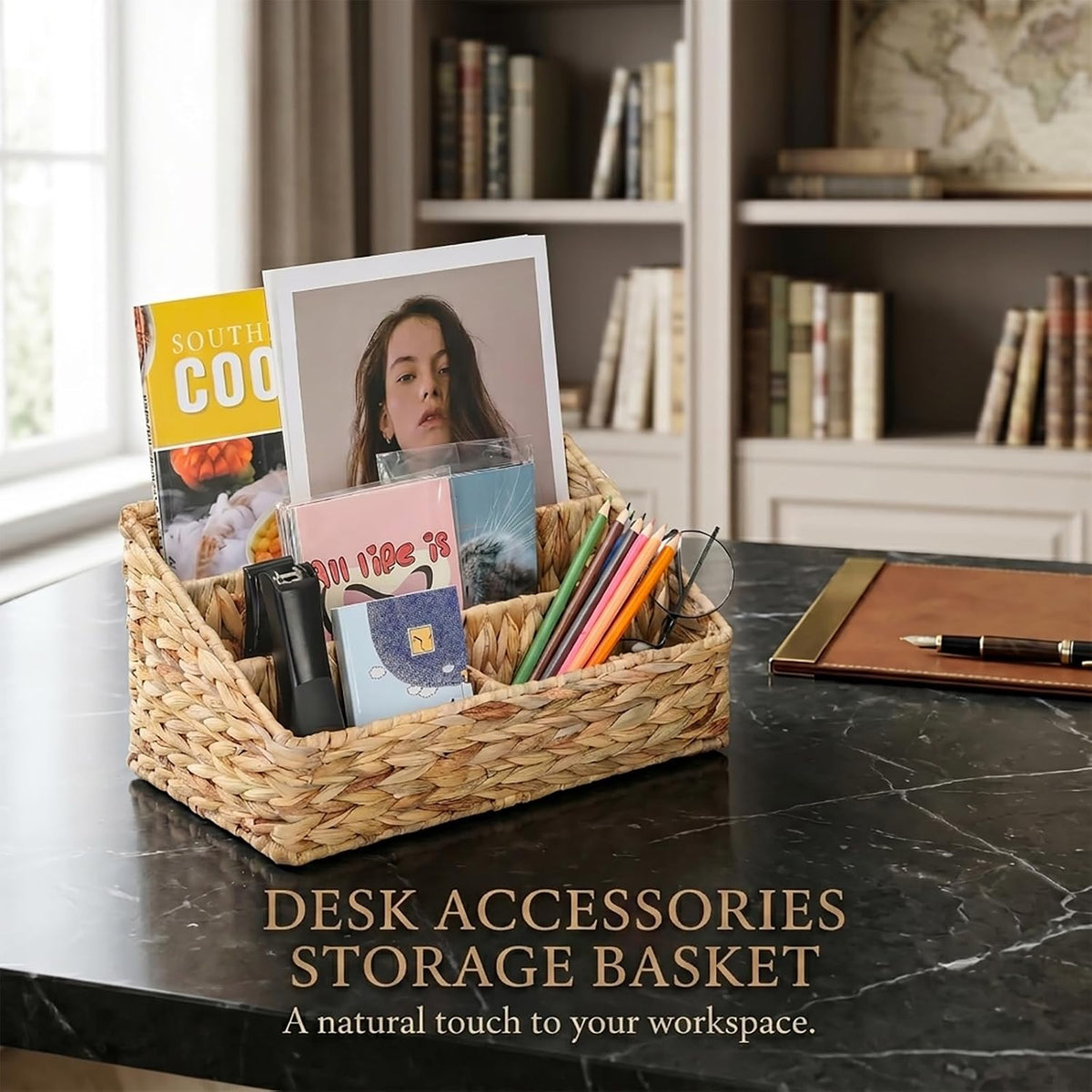 Desk Organizer – Countertop Mail Organizer, Magazine Holder, Boho Decor Water...