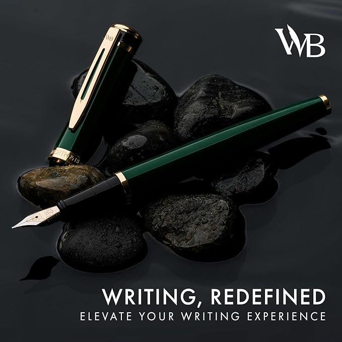 Wordsworth & Black Fountain Pen Set, 18K Gilded Medium Nib, Includes 24 Pack - Image 2