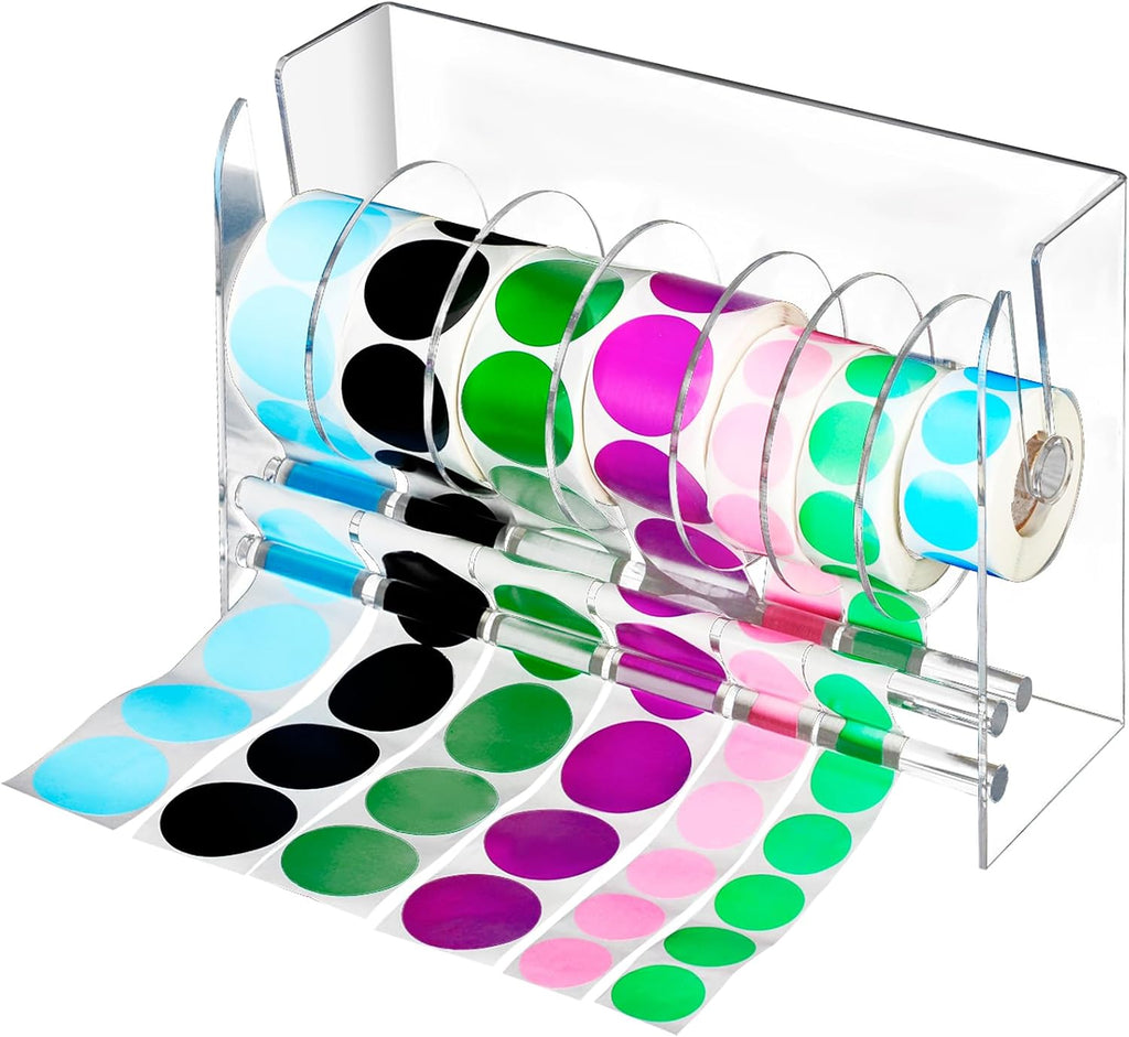 qilery sticker holder organizer dispenser acrylic roll label,7, main product view