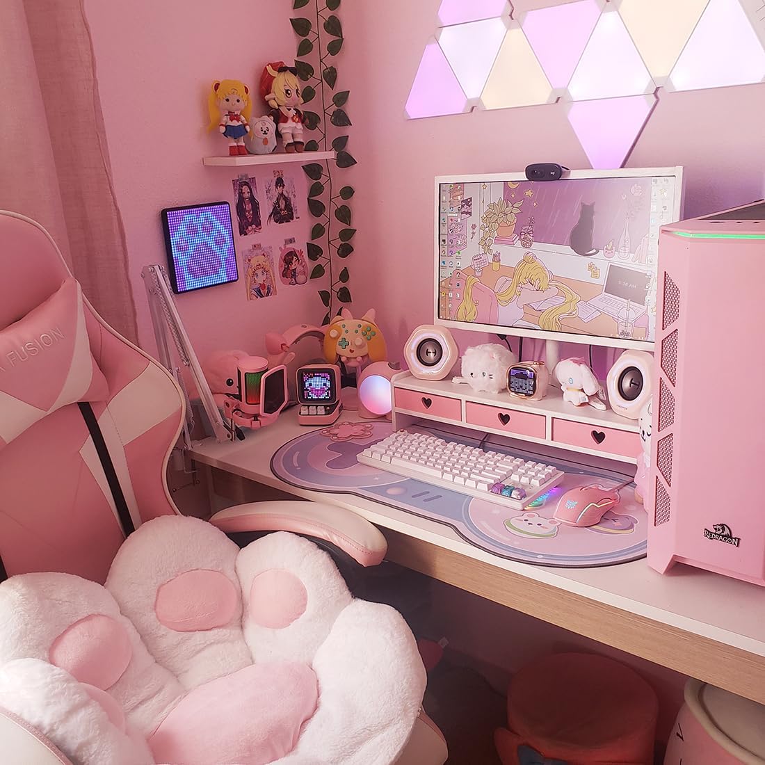 cute monitor stand kawaii desk organizer cute desk on a desk or shelf