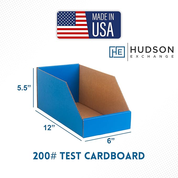 Hudson Exchange 6x12x5.5" Corrugated Parts Bin Box - Image 2