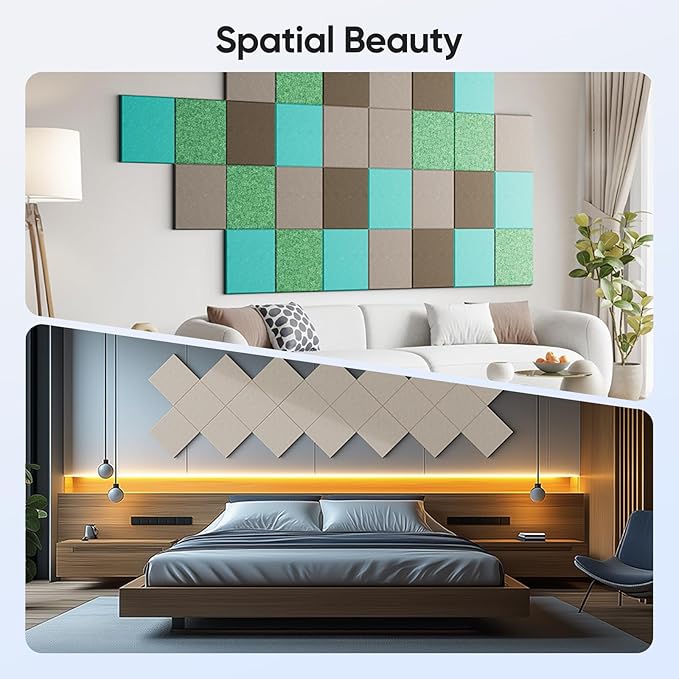 UNECHO 12 Pack 12" X 12" X 0.4" Acoustic Panels - Image 5
