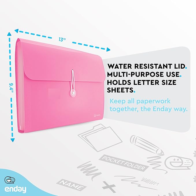 Accordion File Organizer 13 Pocket Expanding File Folder - Image 5