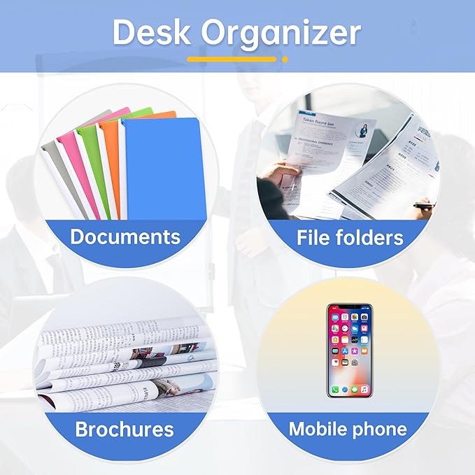 4 Pack Stackable Paper Trays for Letter Documents, Desktop File Organizers for - Image 6