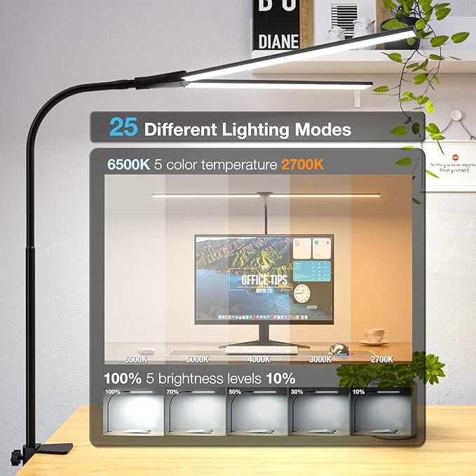 Hensam Desk Lamp for Office Home, 31.5" Desktop Lighting Bar - Image 2