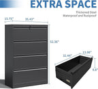 FLIXELIO File Cabinets 4 Drawer, Metal Office Storage Filing Cabinet - Image 3