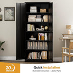 TaskStorz Metal Garage Storage Cabinets, 71” Tall Metal File Cabinet - Image 5