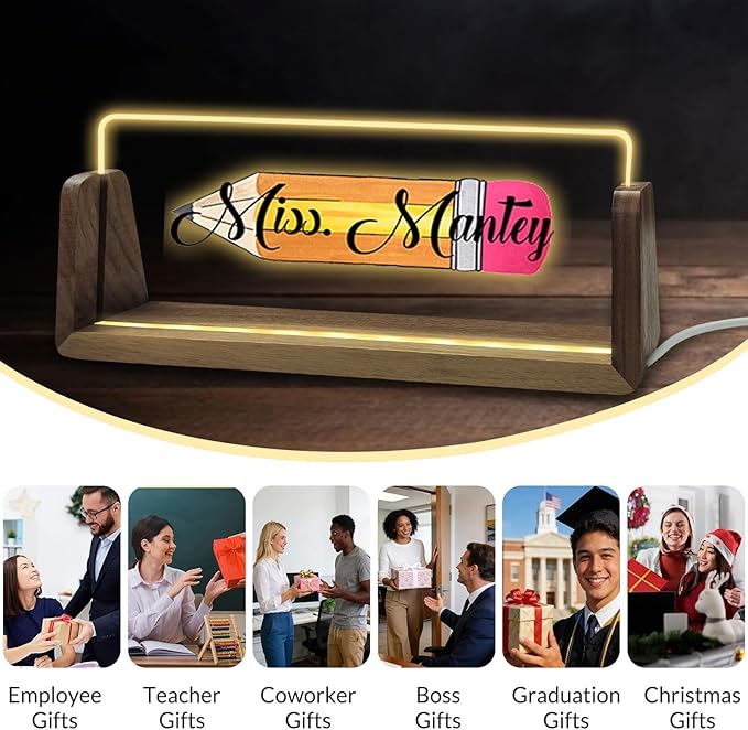 Personalized Light Up Acrylic Desk Name Plate Custom LED Name Plate - Image 6
