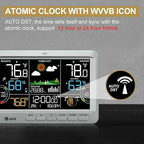 Weather Station Indoor Outdoor Thermometer Wireless, Home Atomic Clock - Image 5