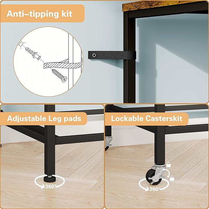 DreamDashio 51" H Tall Mobile File Cabinet, Rolling Printer Stand - Image 6